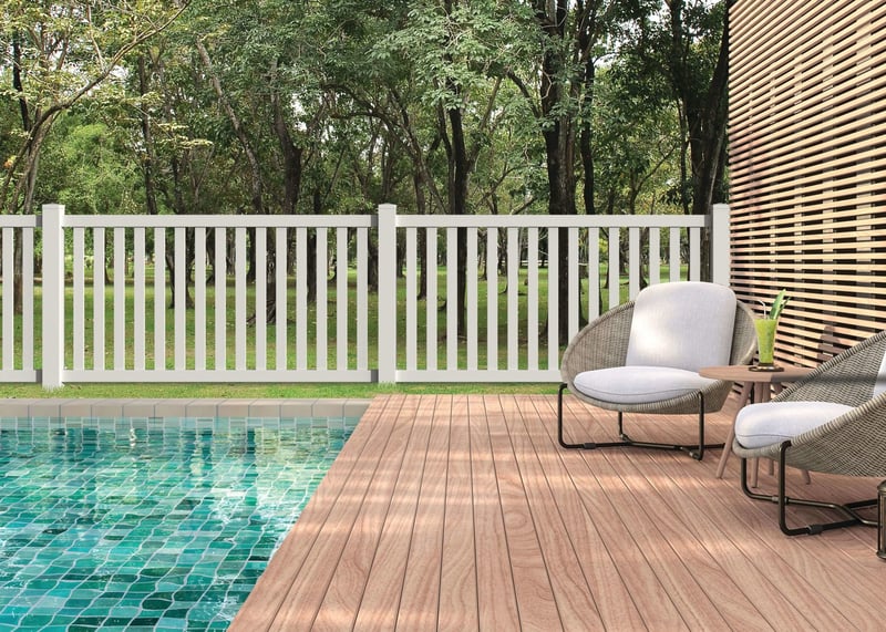 Closed Picket Fencing In White